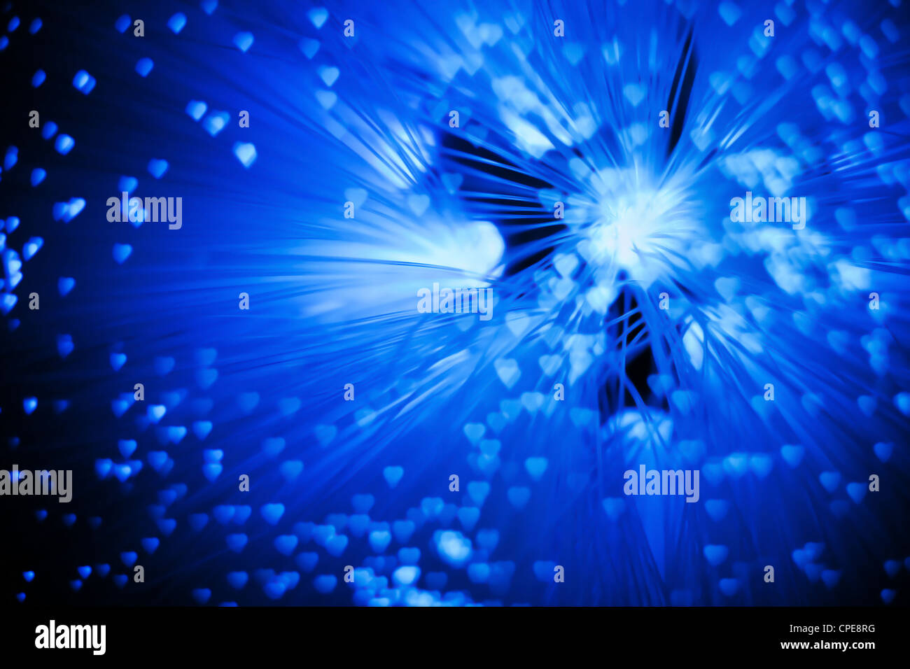 Decoration fibreglass lighting, photography with heartfilter, dark