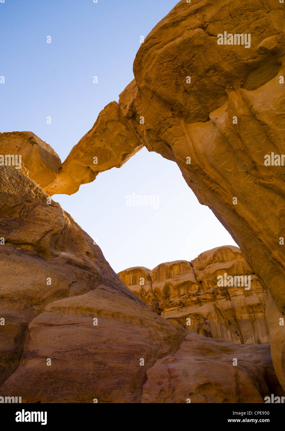 Rock Arch, Wadi Rum, Jordan Stock Photo