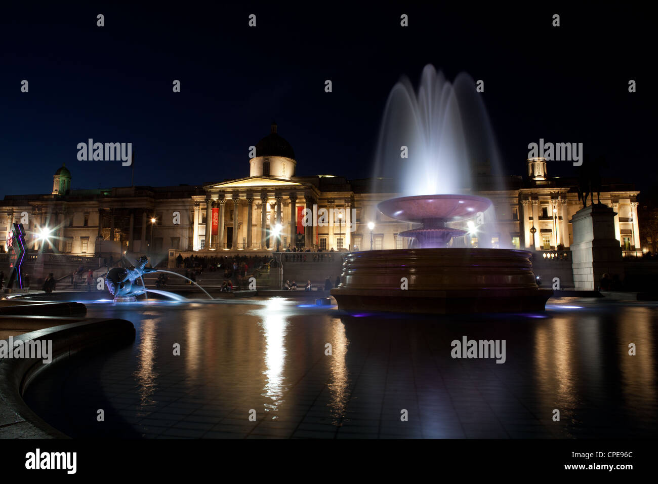 Trafalgar Square at night, London Stock Photo - Alamy