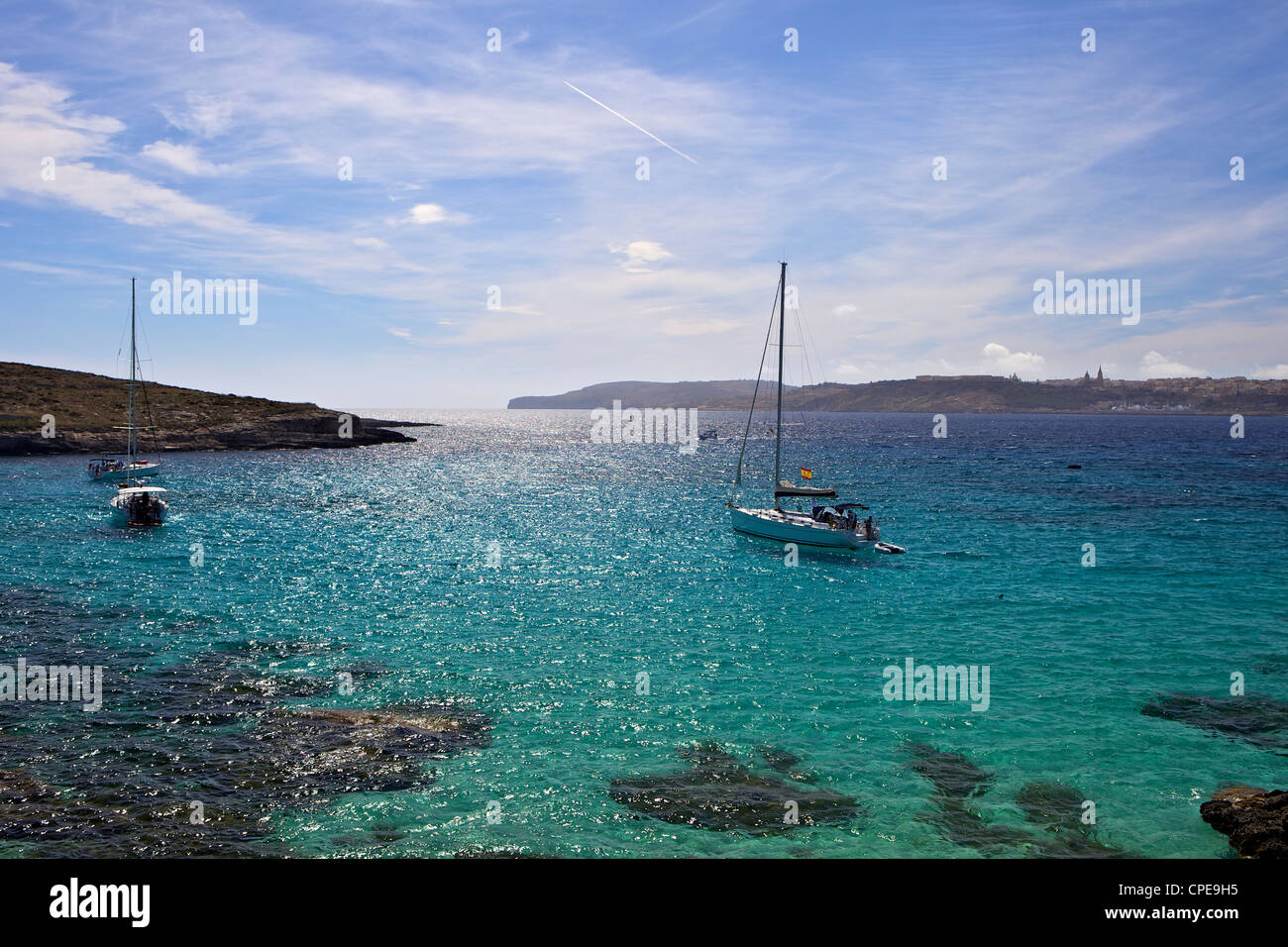 Blue Lagoon, Comino Island, Malta, Mediterranean, Europe Stock Photo