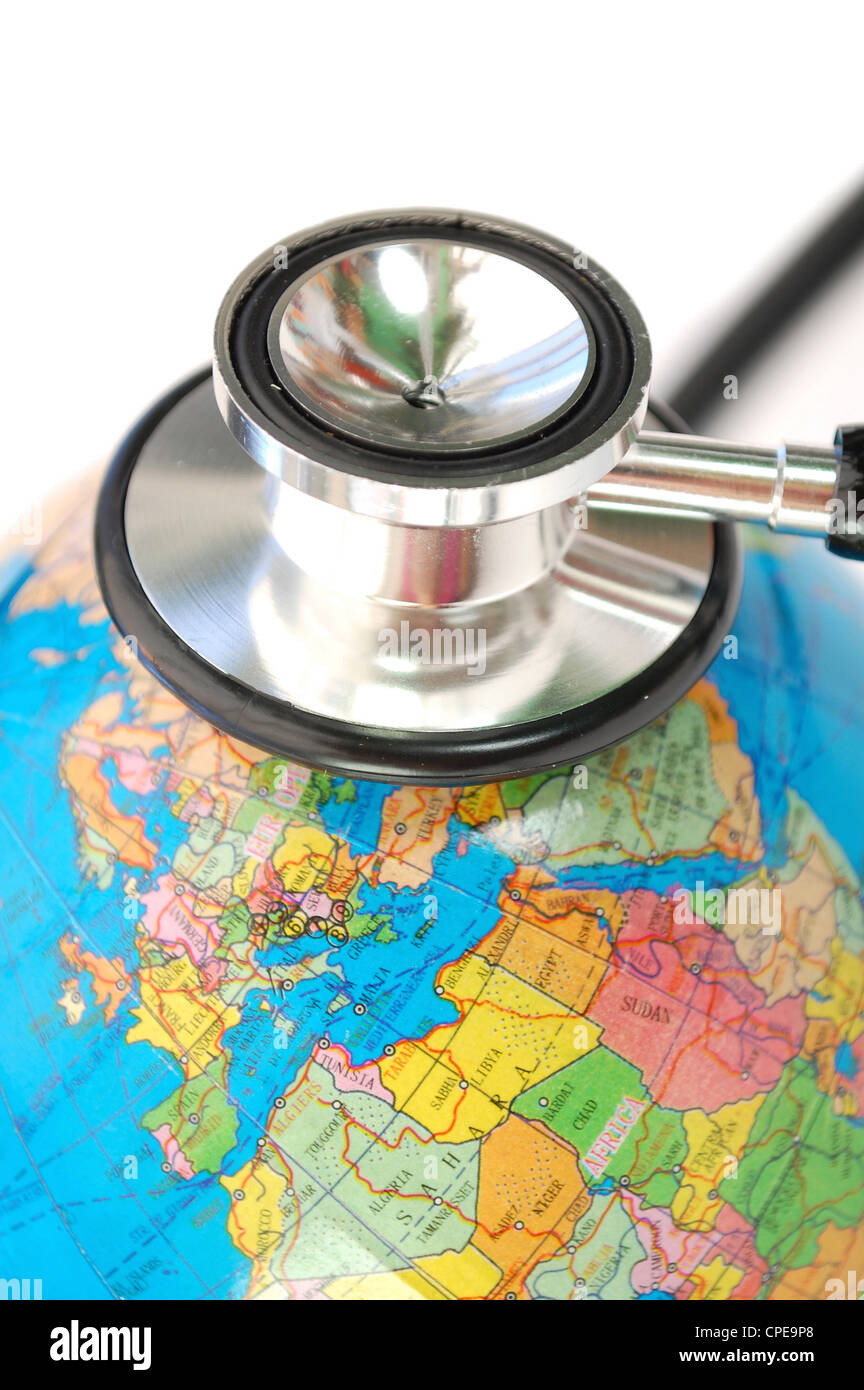Globe and stethoscope Stock Photo Alamy