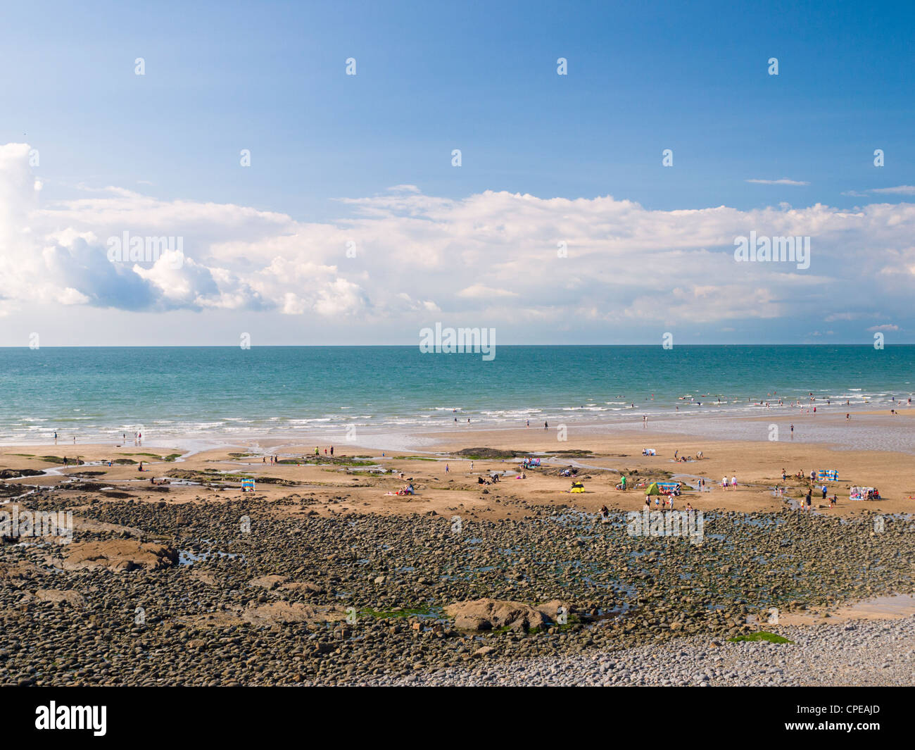 The Beach At Westward Ho On A Sunny Summers Day Devon England Stock 