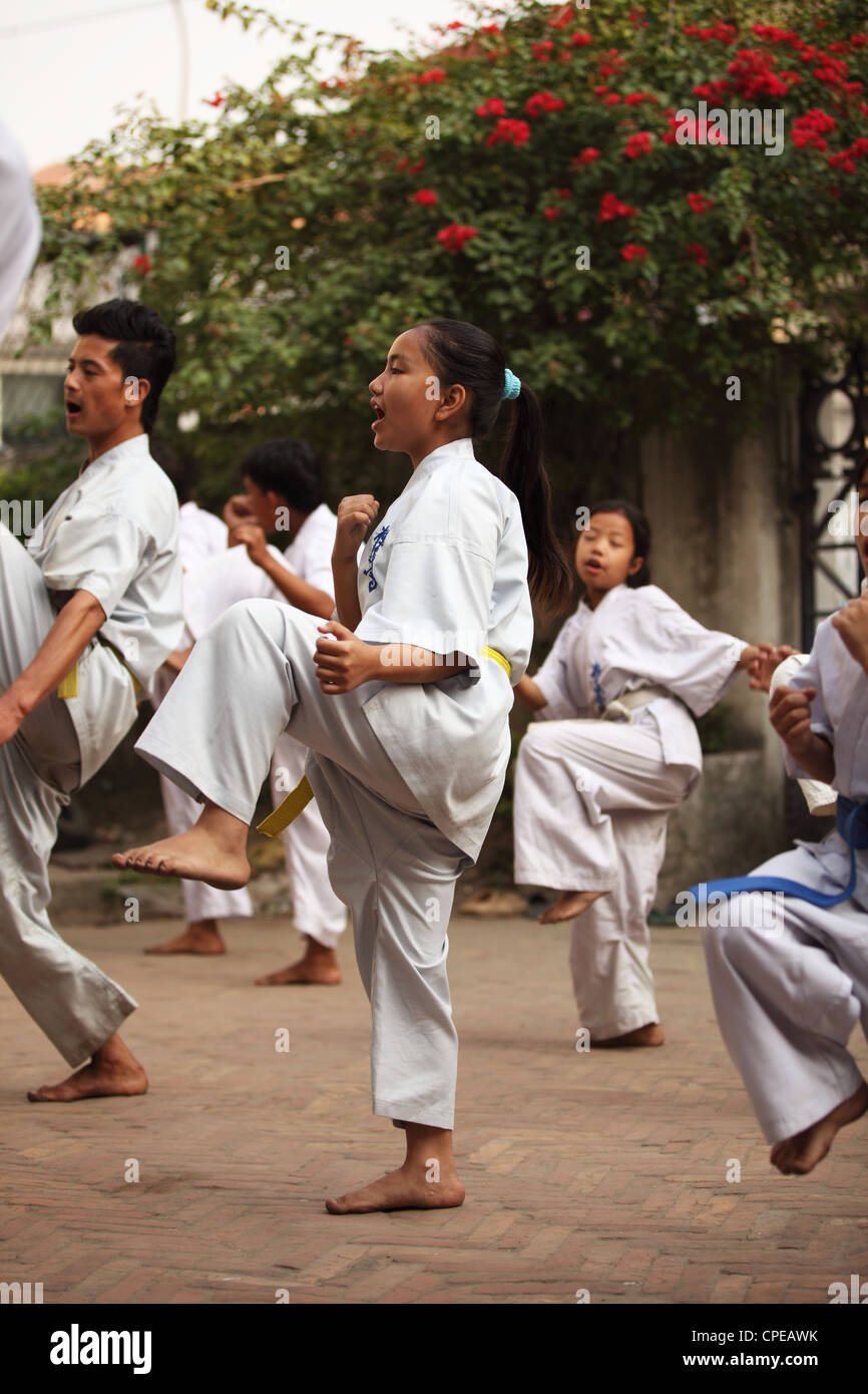 Karate students Kathmandu Nepal Stock Photo Alamy
