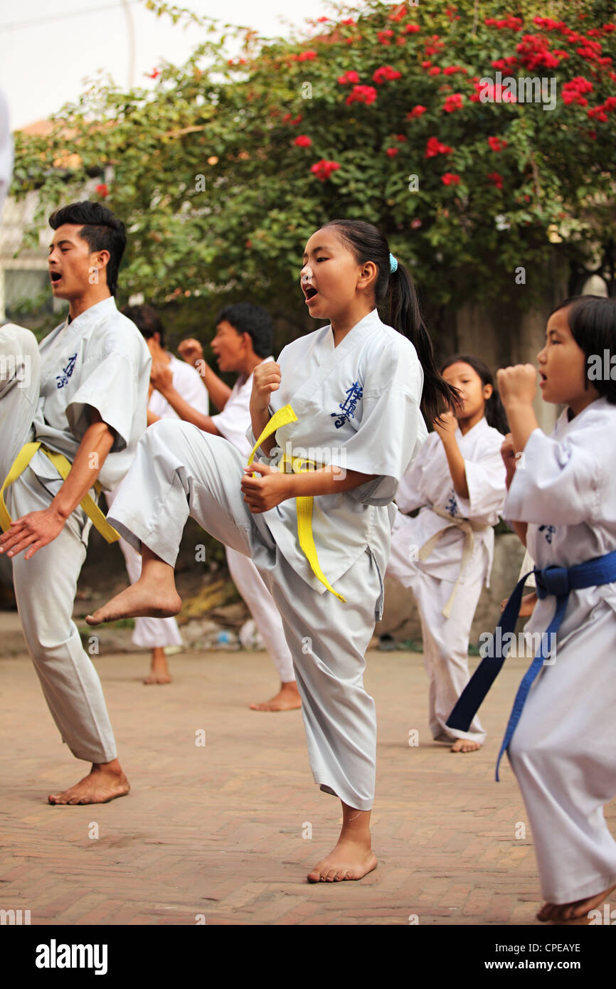 Karate students Kathmandu Nepal Stock Photo Alamy