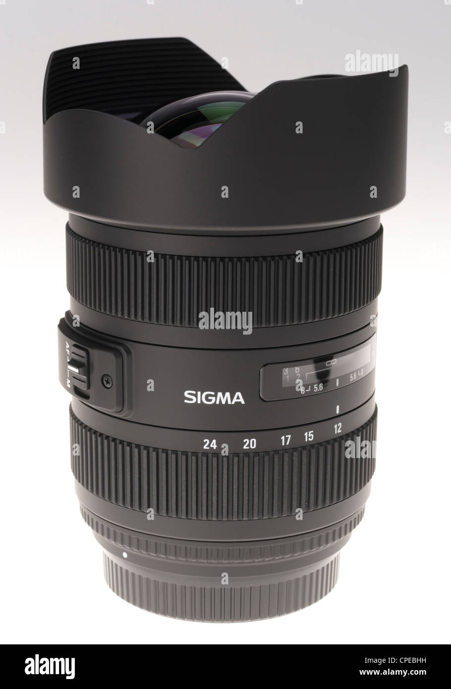 Sigma mark II (new 2011) 12-24mm ultra wide angle zoom for full frame 35mm format cameras. Stock Photo