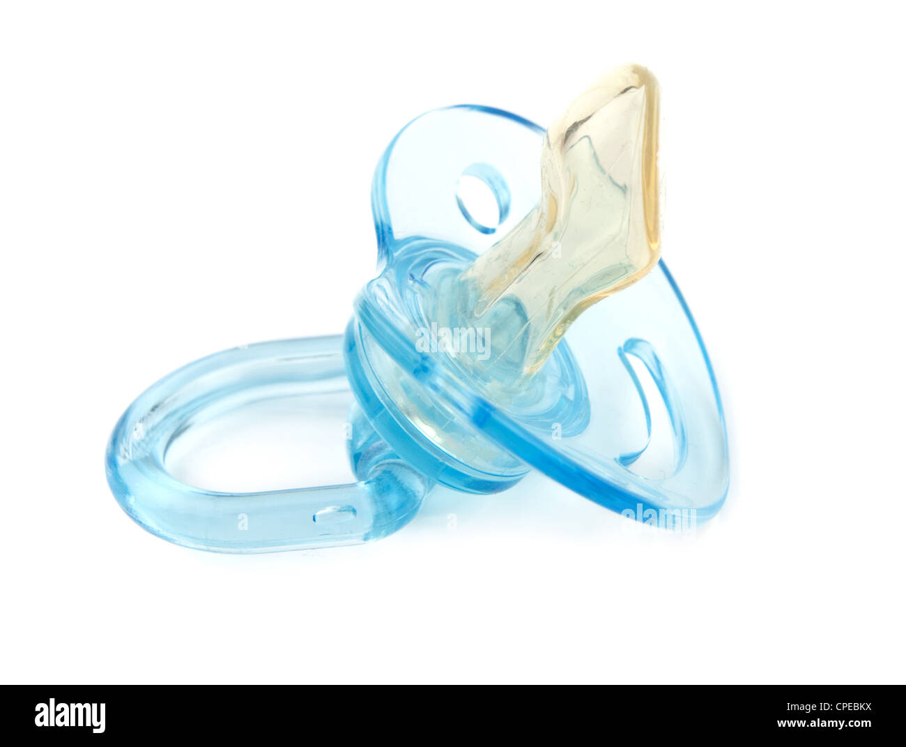 blue pacifier is isolated on white Stock Photo