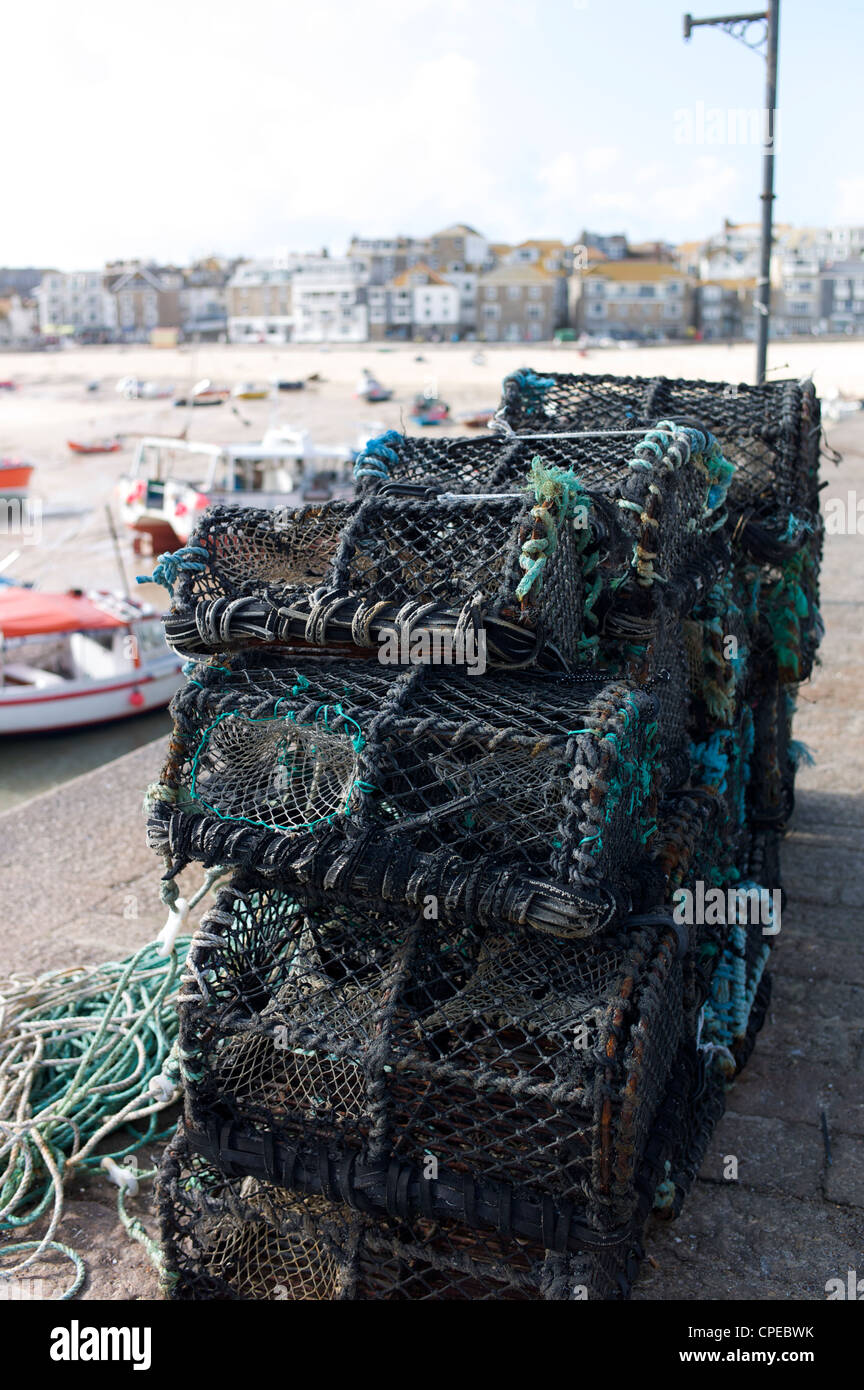 Lobster pots in St Ives, Cornwall Stock Photo Alamy