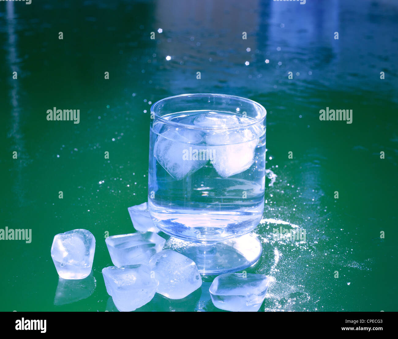 Ice Floating In Glass