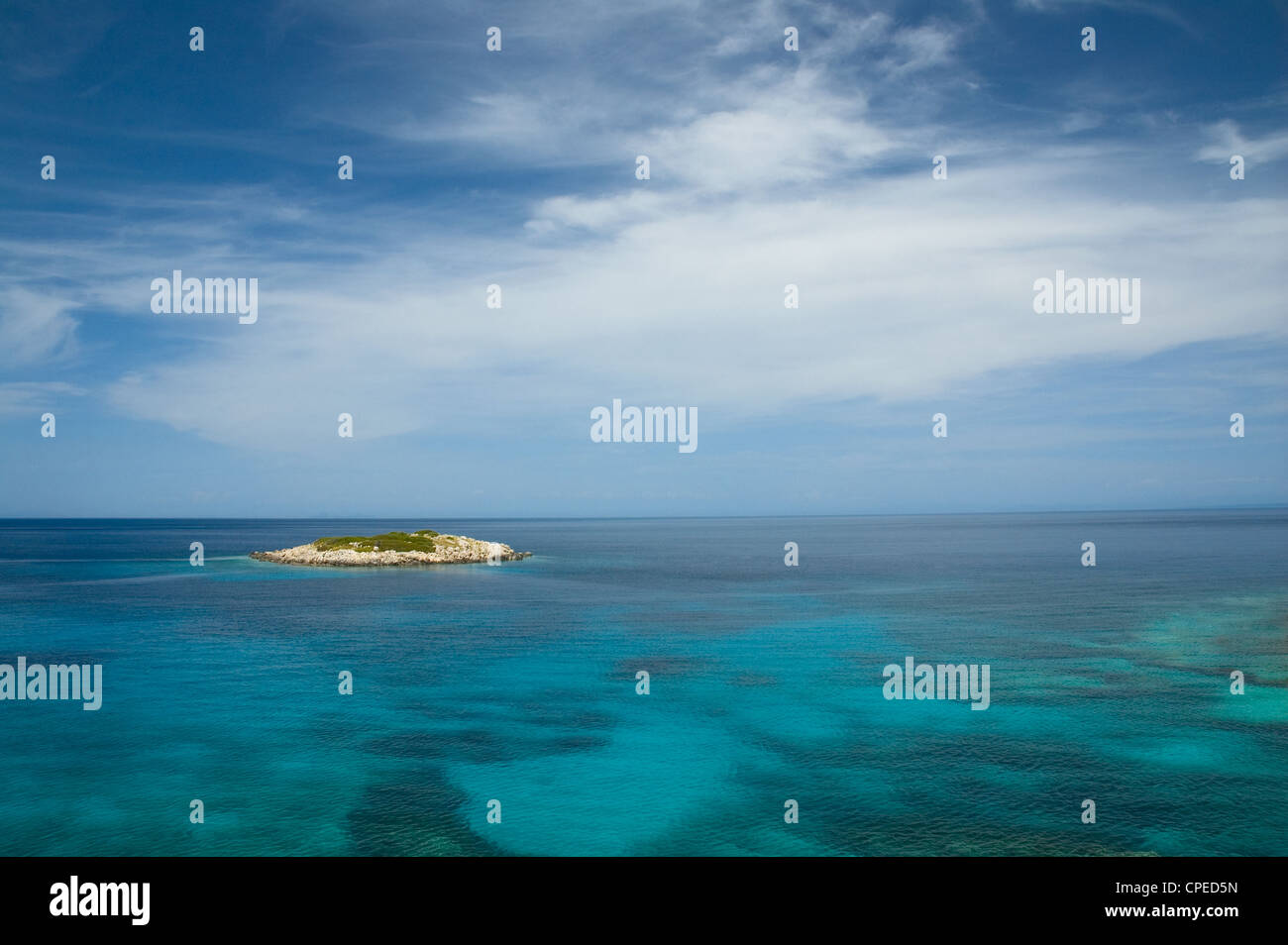 Mikro Island in the Ionian Sea, Zakynthos Stock Photo