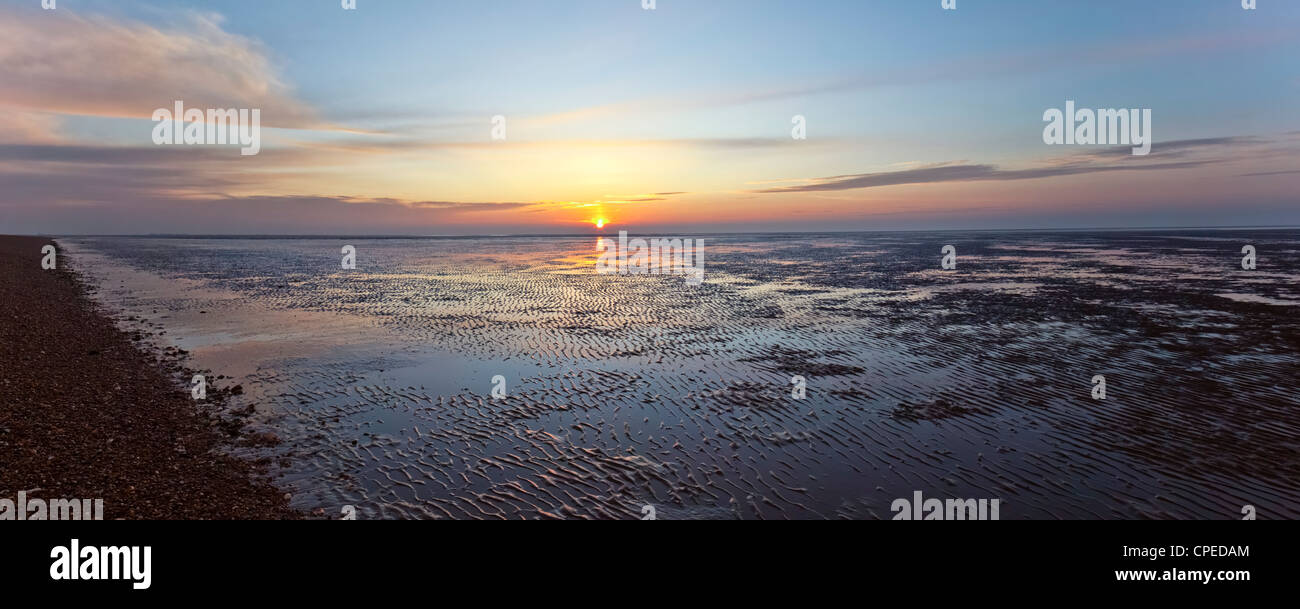 Sunset at Snettisham, Norfolk, UK Stock Photo