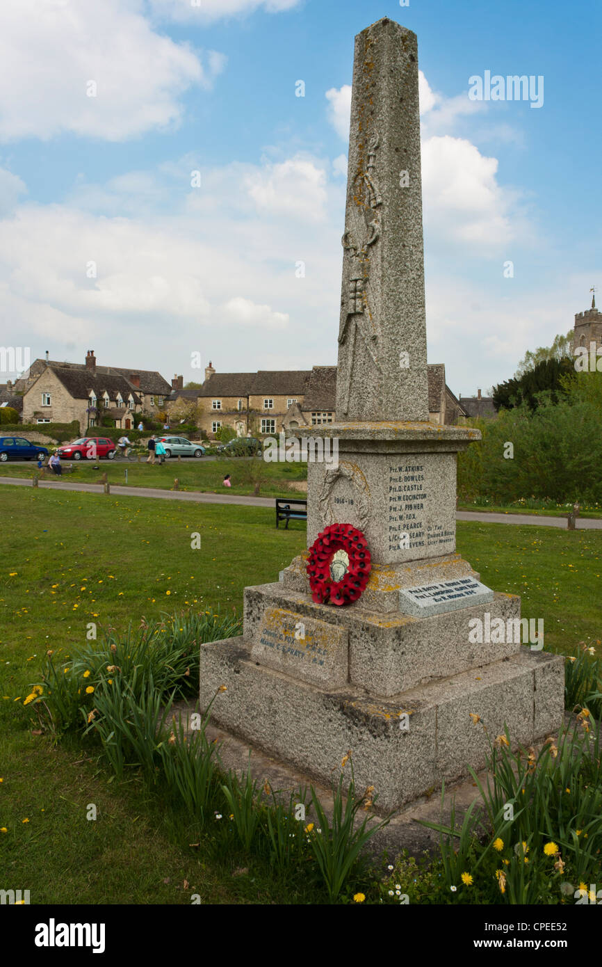 War memorial in the English village of Ducklington, Oxfordshire Stock Photo