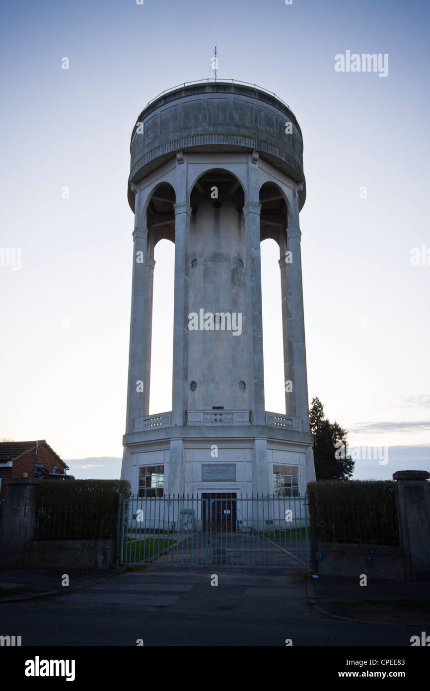 The Tilehurst Water Tower at dusk in Reading, Berkshire Stock Photo
