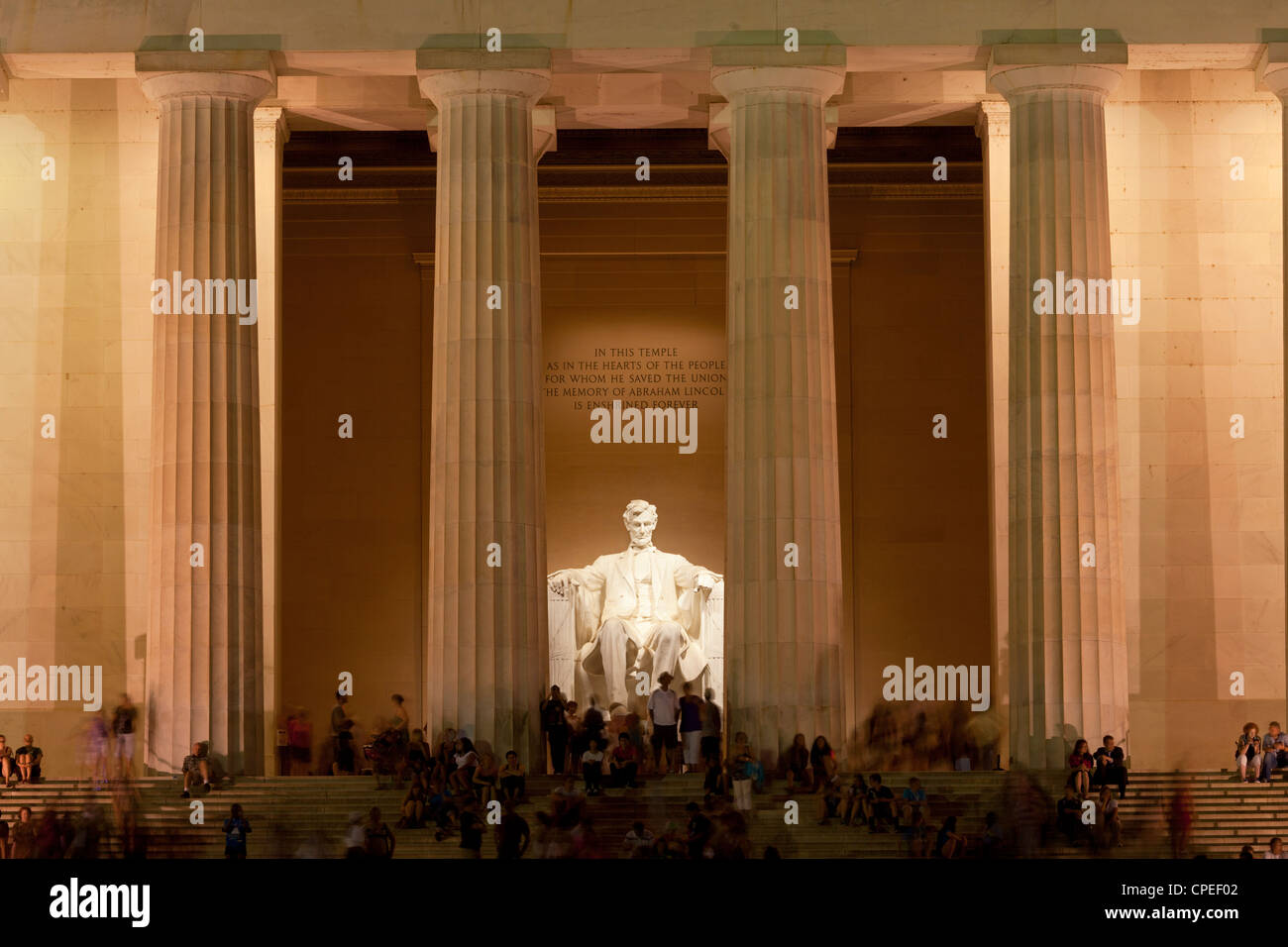 Lincoln Memorial at night. Washington, D.C. Stock Photo
