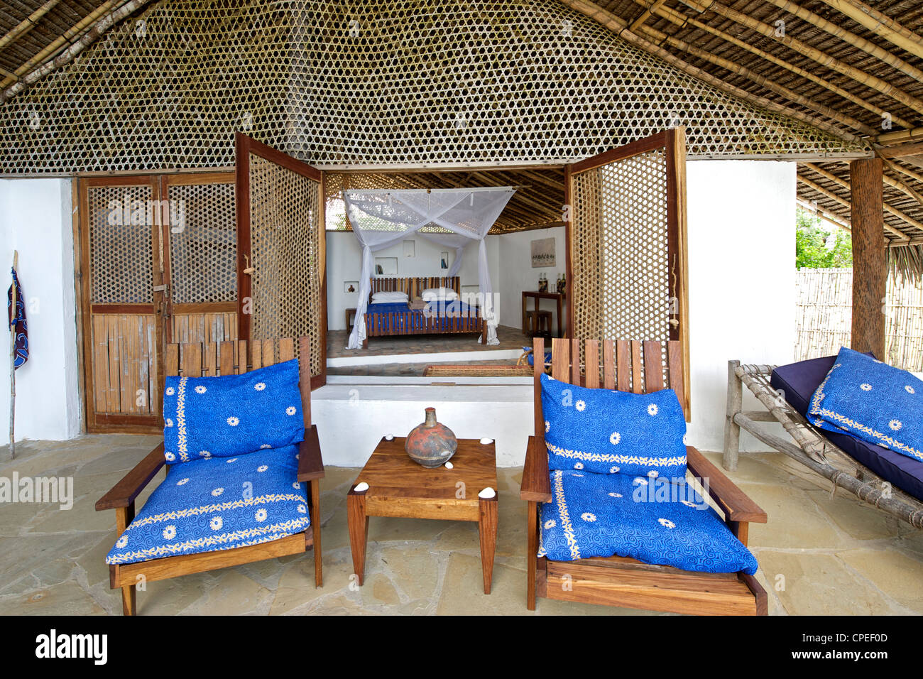 Guludo beach lodge in the Quirimbas National Park in northern Mozambique. Stock Photo