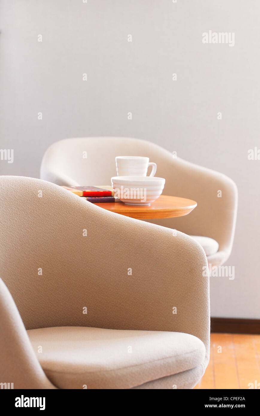 Easy Chair With Side Table Stock Photo