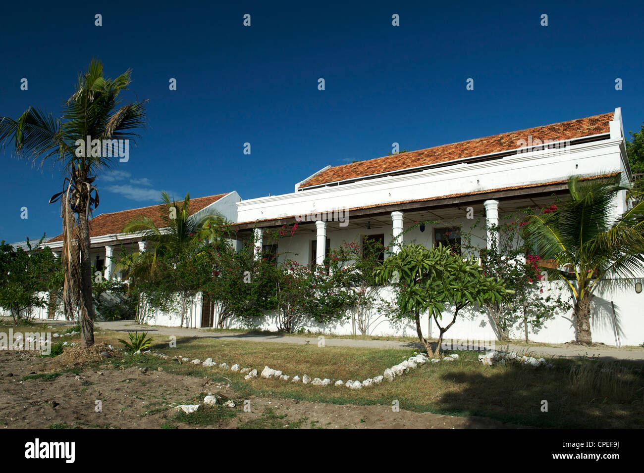 Ibo lodge on Ibo island in the Quirimbas archipelago off the coast of northern Mozambique. Stock Photo