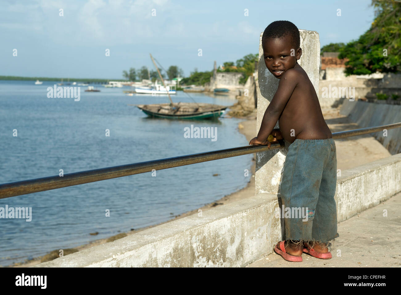 Mozambican child on Ibo island in the Quirimbas archipelago off the coast of northern Mozambique. Stock Photo