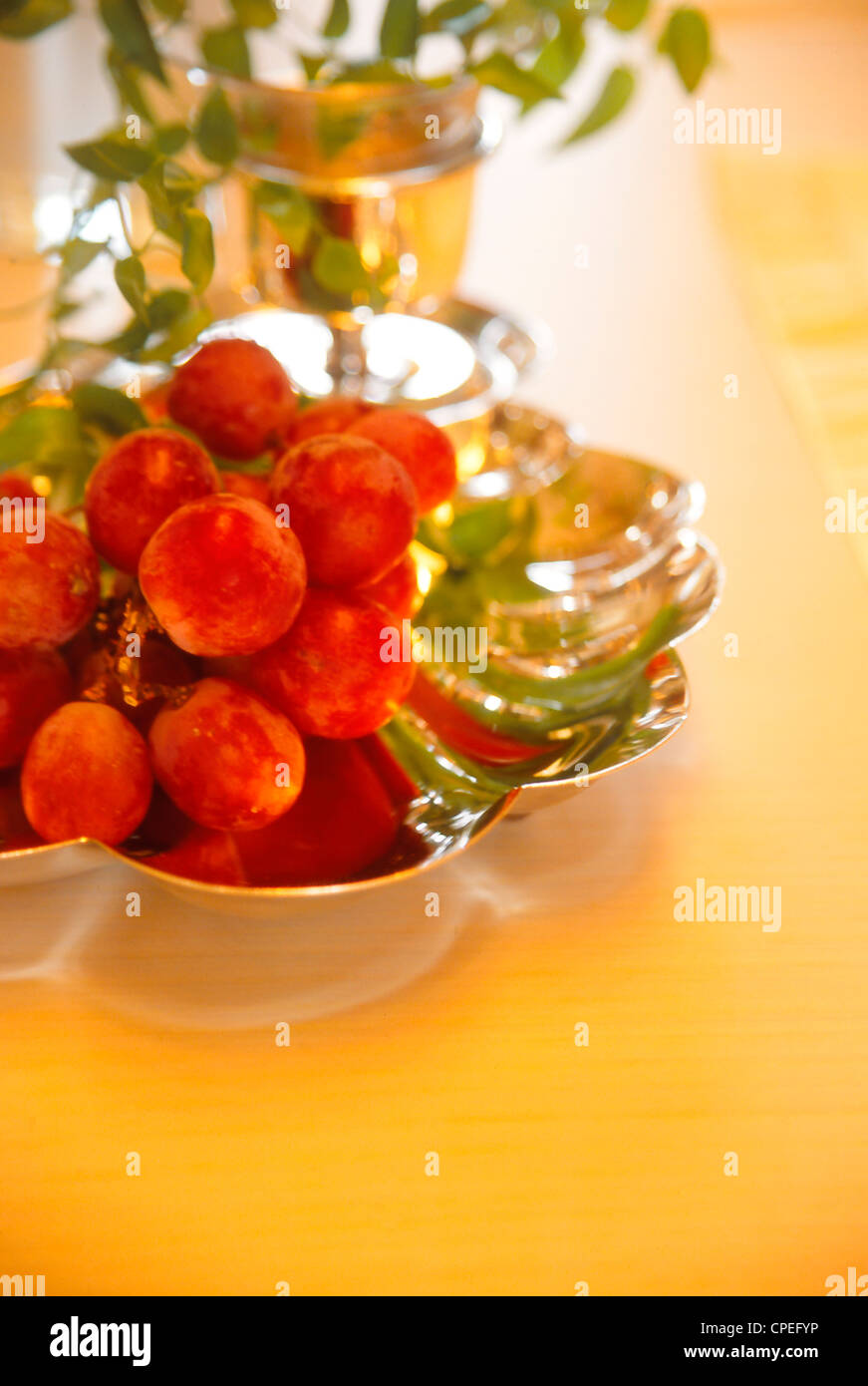 Close Up View Of Fruits In Bowl Stock Photo