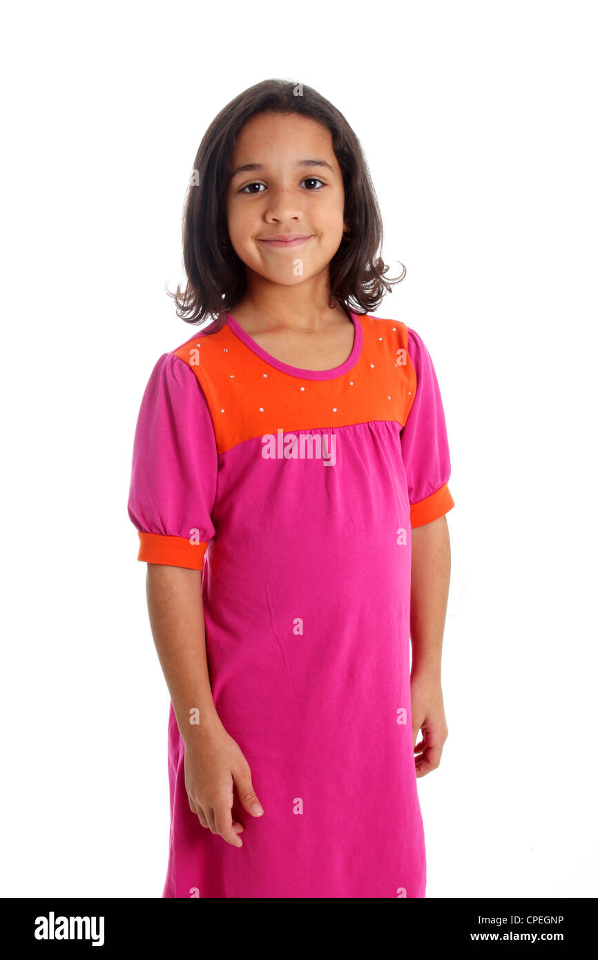 Young Girl Posing Against A White Background Stock Photo - Alamy