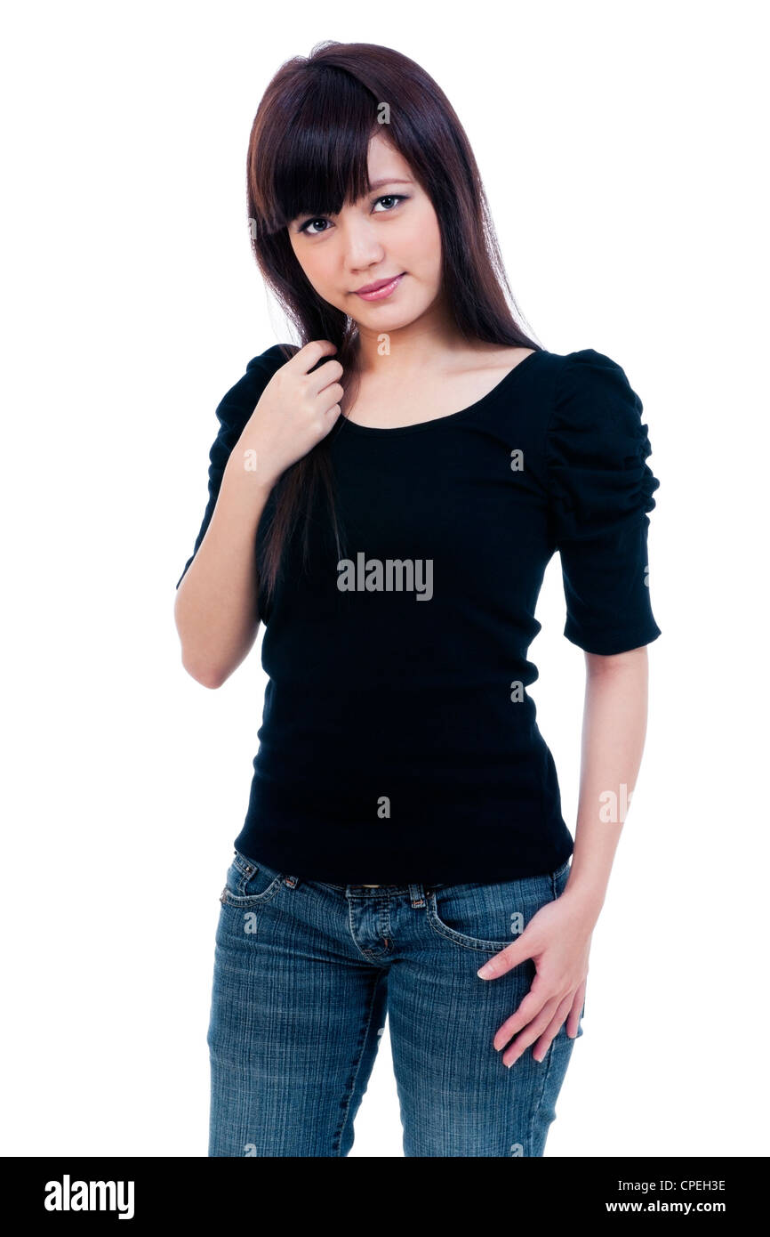 Chinese beautiful young woman Cut Out Stock Images & Pictures - Alamy
