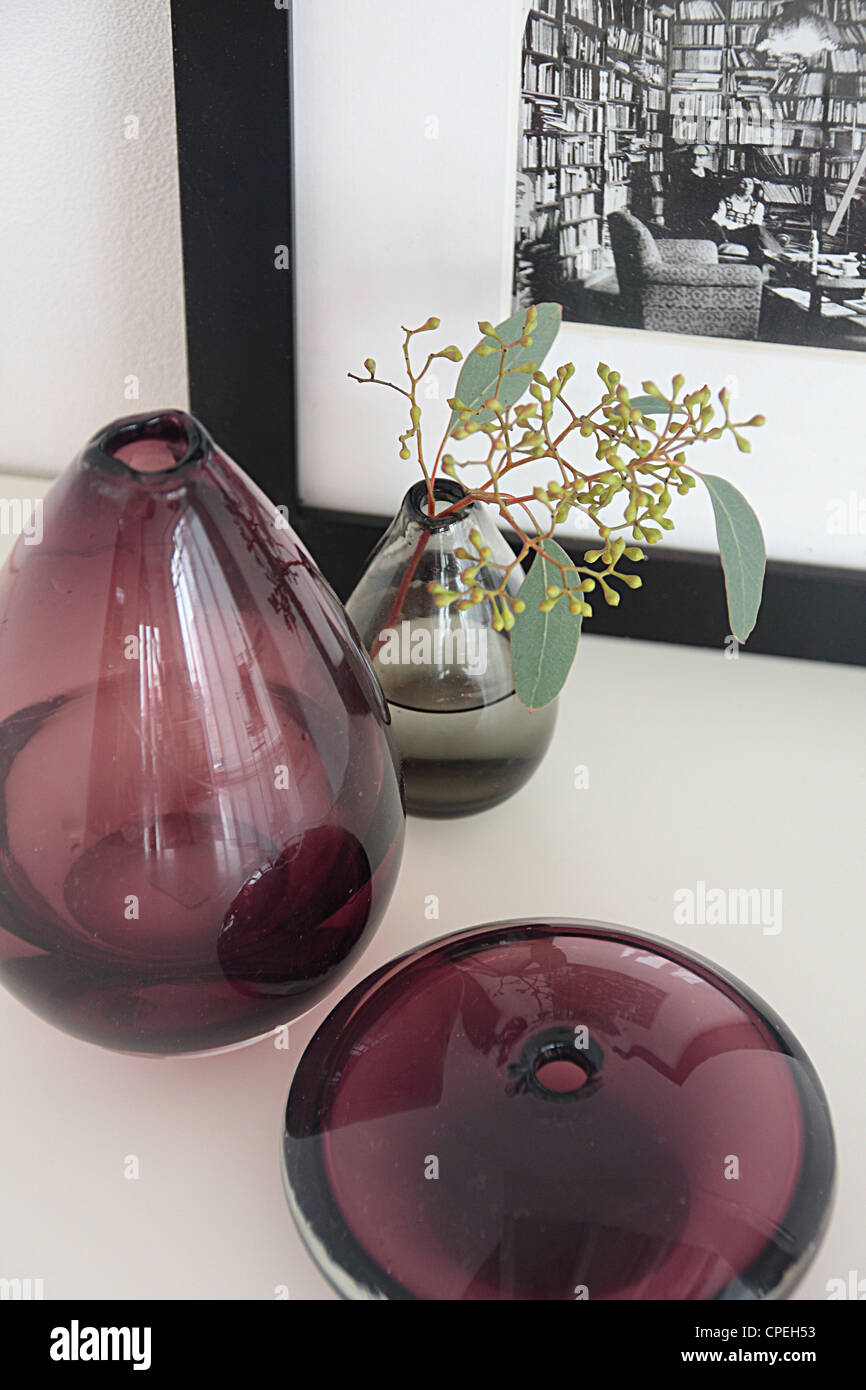 Stylish Glass Vases On Table Stock Photo Alamy