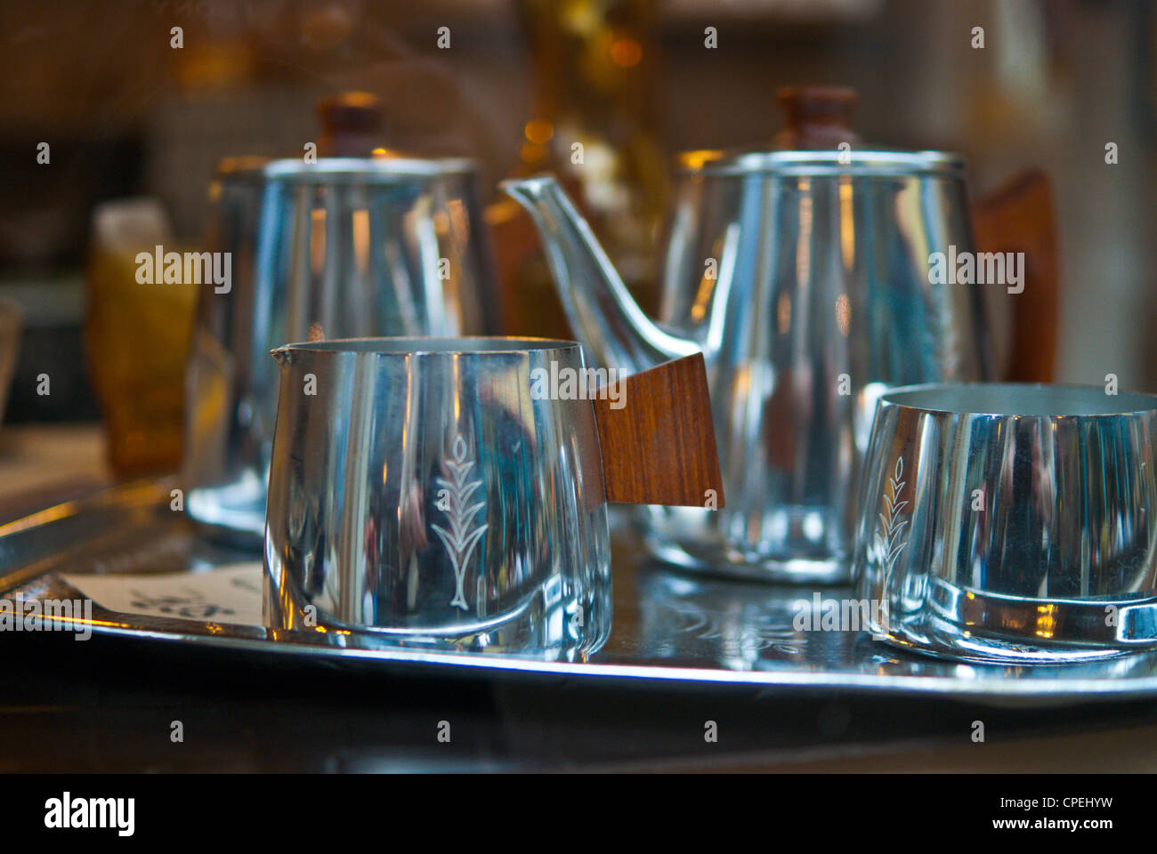 second hand window display tea set Stock Photo Alamy
