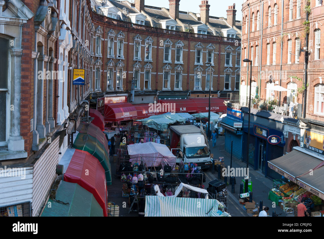 Brixton street market Electric Avenue Stock Photo