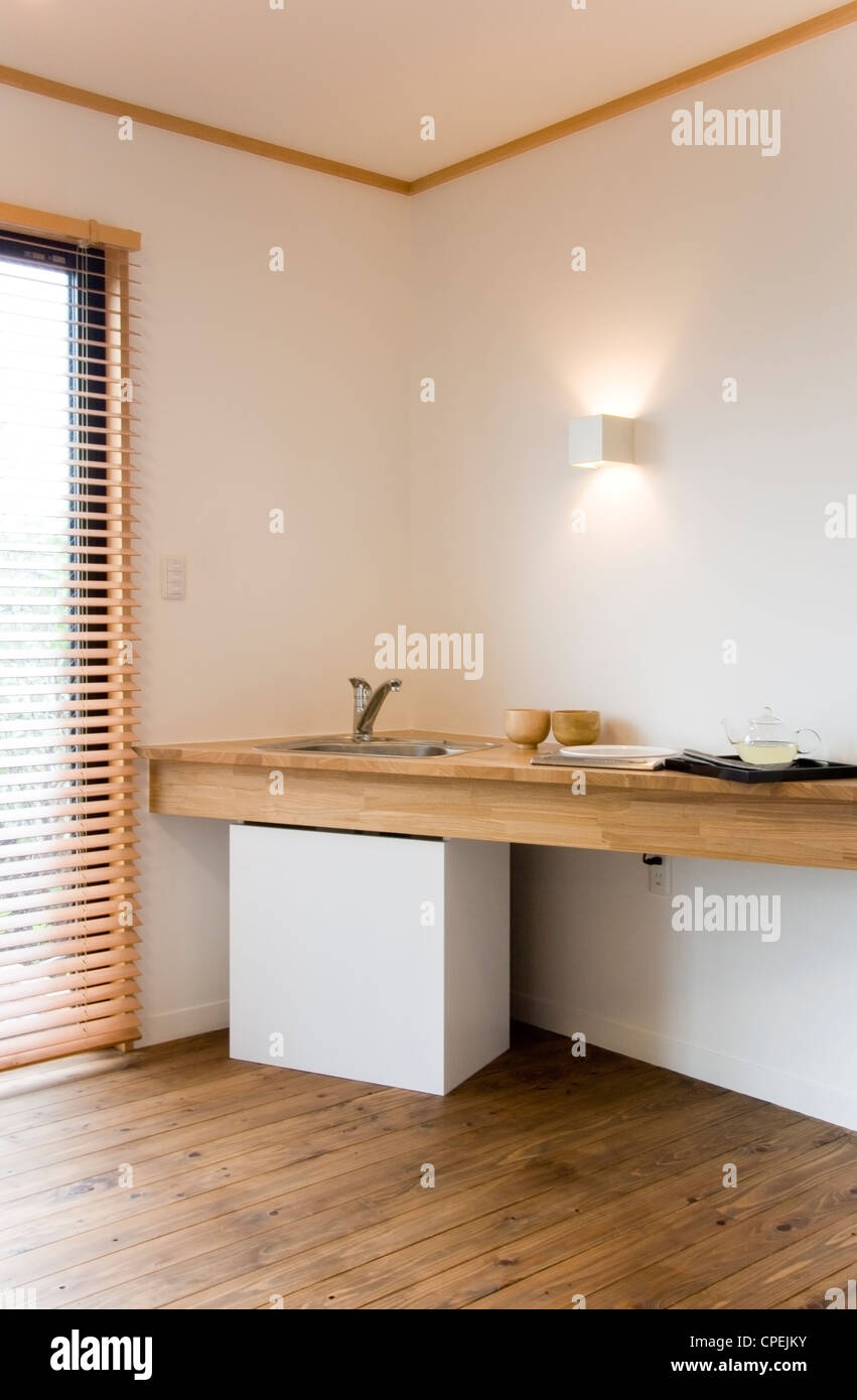 Blinds In Kitchen Stock Photo