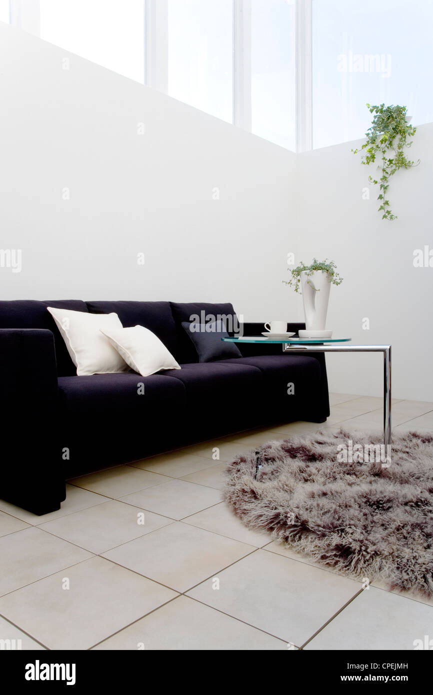 Modern Sofa And Coffee Table Stock Photo
