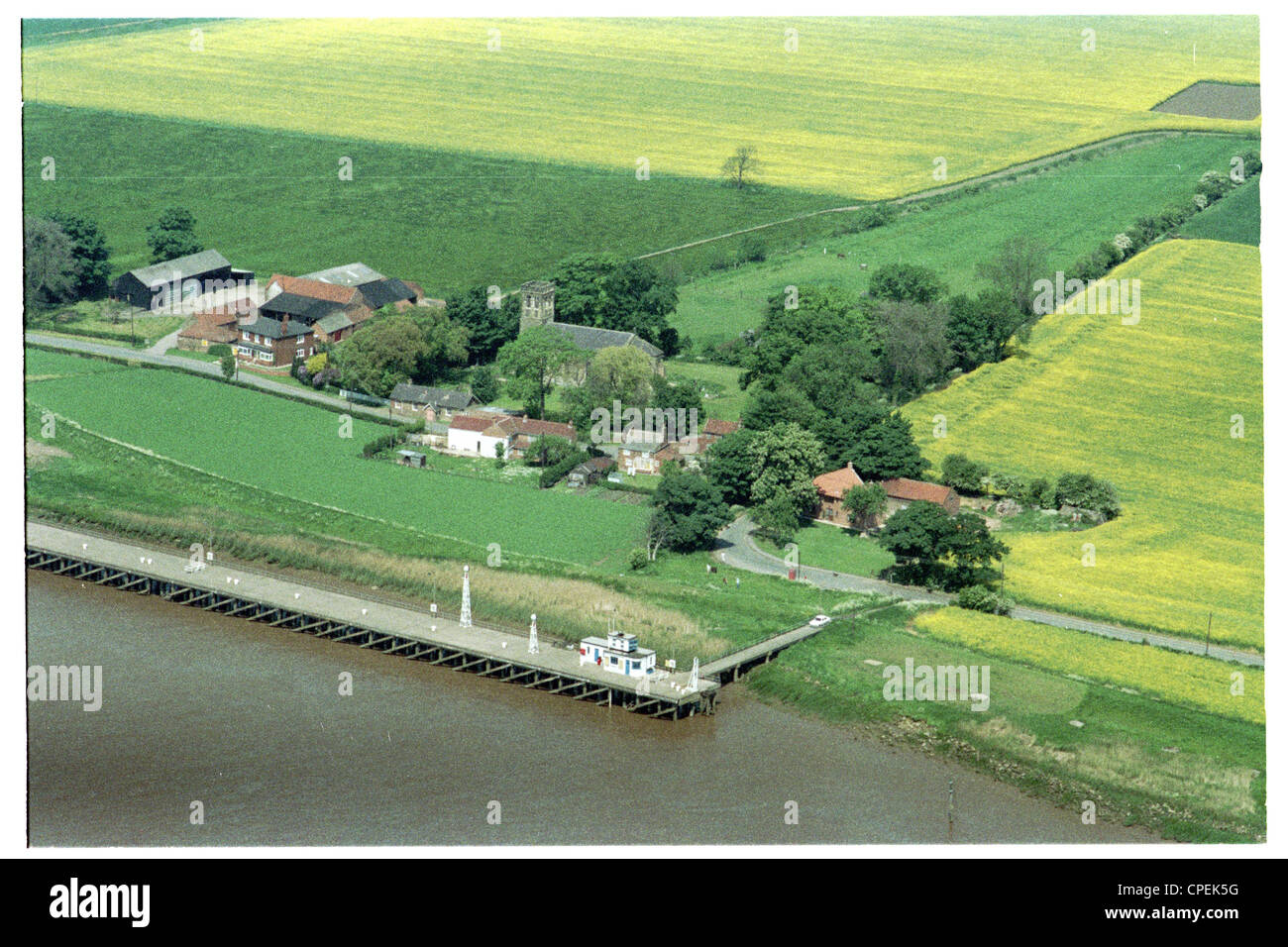 Aerial view of Blacktoft Jetty managed by associated British ports located on the humber estuary Stock Photo