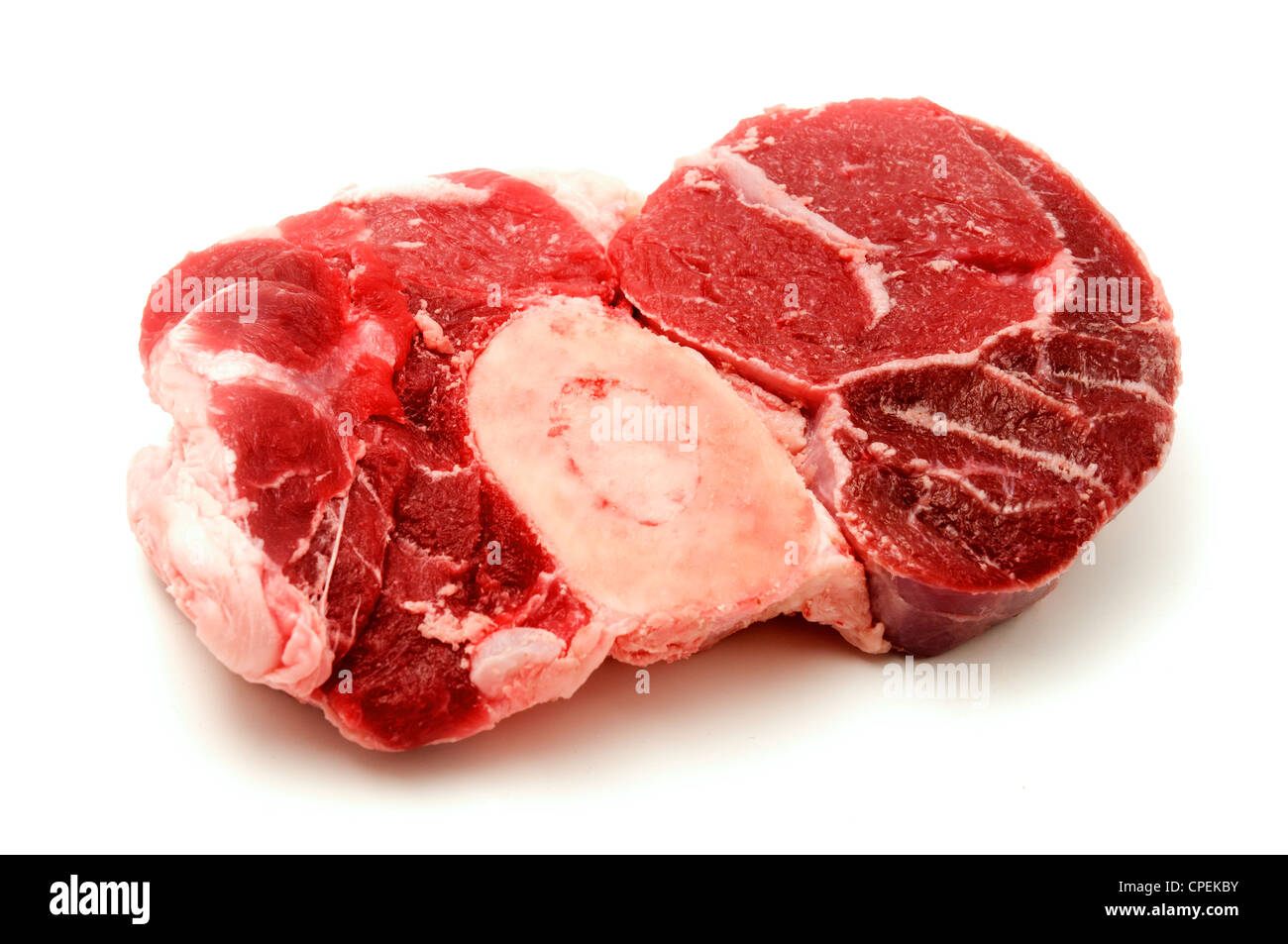 Veal shank on a white background Stock Photo