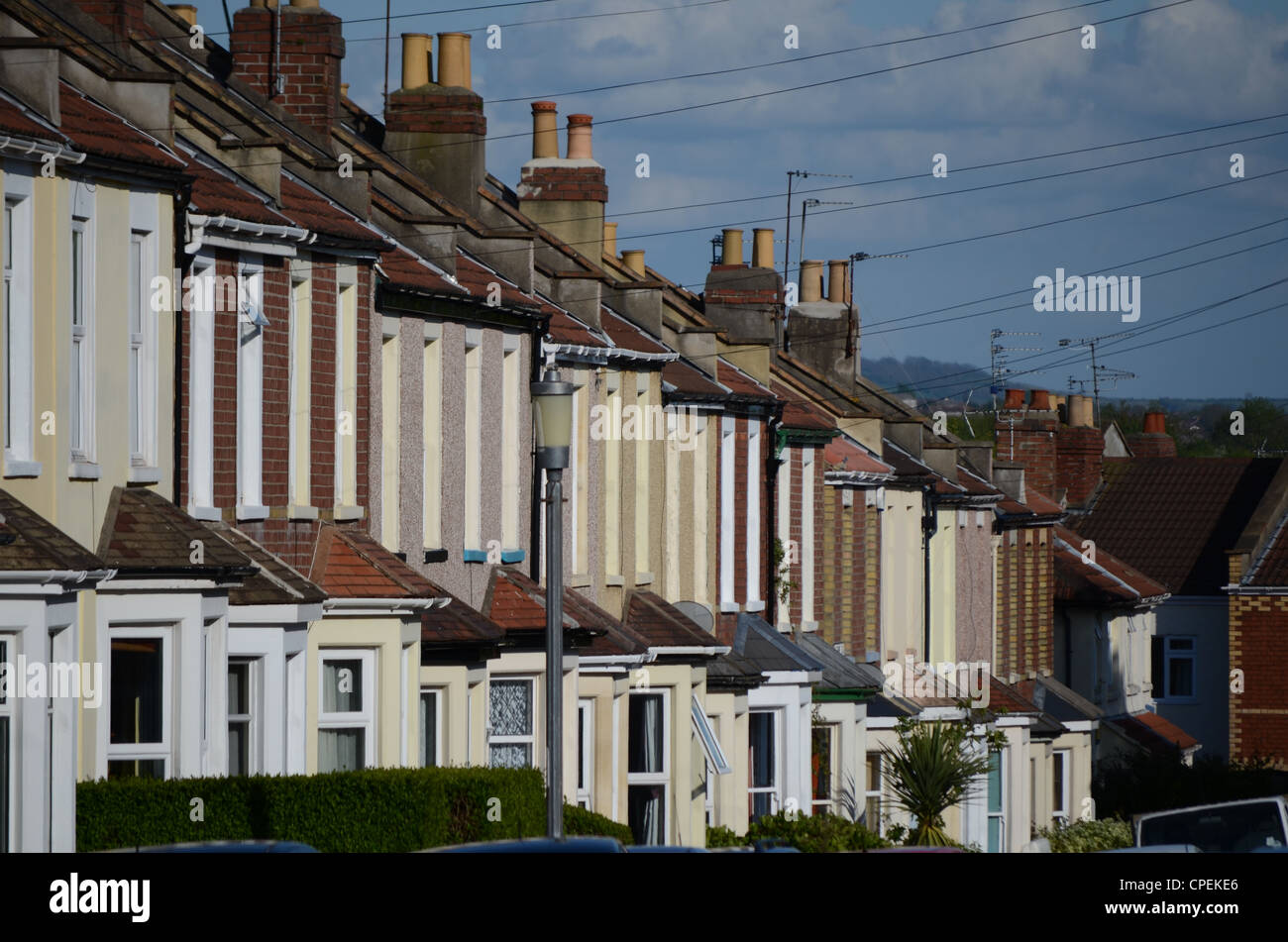 A typical street in Bristol Stock Photo