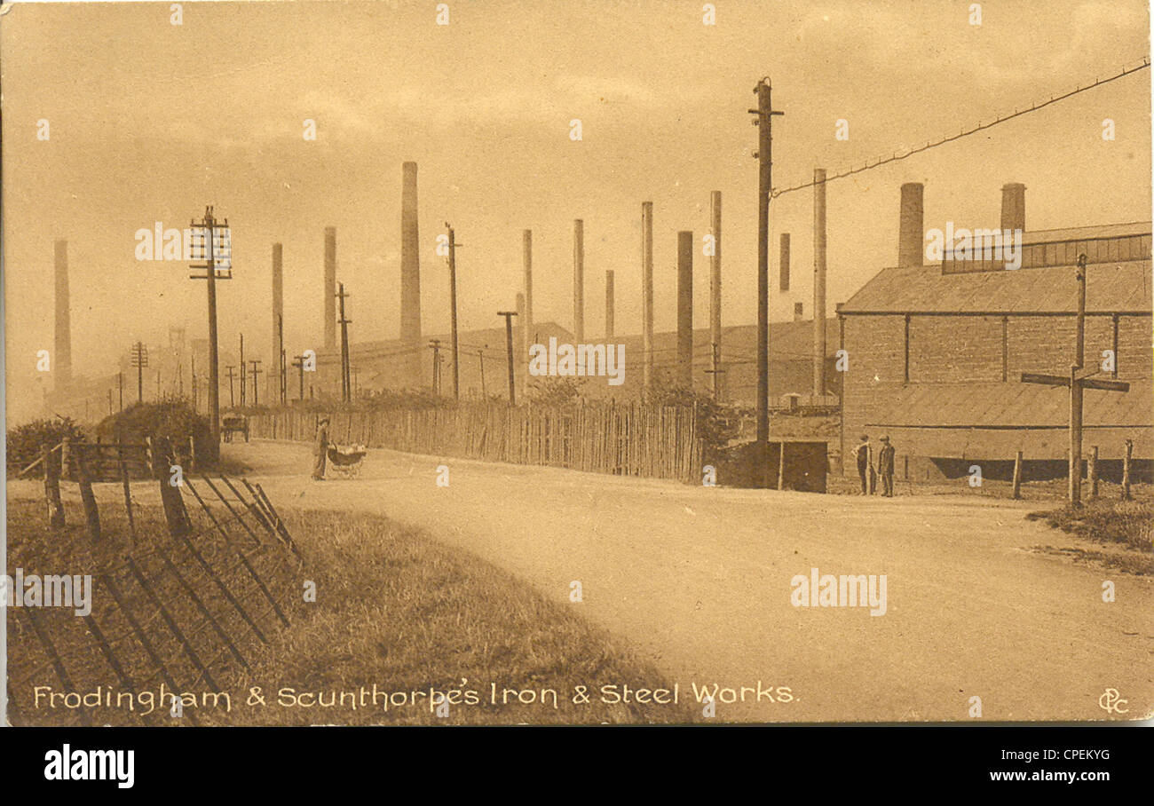 Frodingham & Scunthorpe's Iron & Steel Works circa 1912 Stock Photo