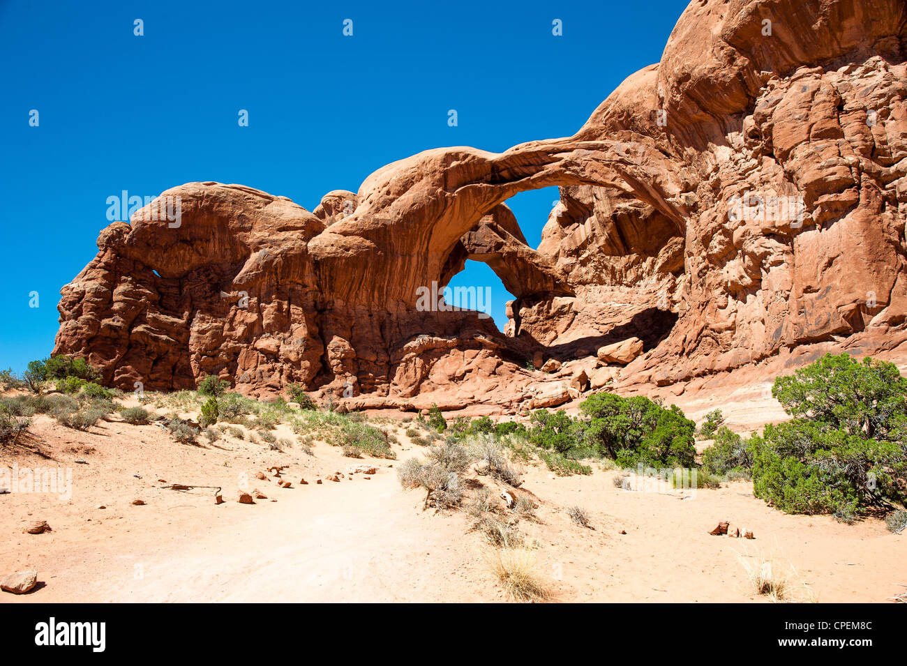 Double Arch, Arches national park, Moab, Utah, USA Stock Photo