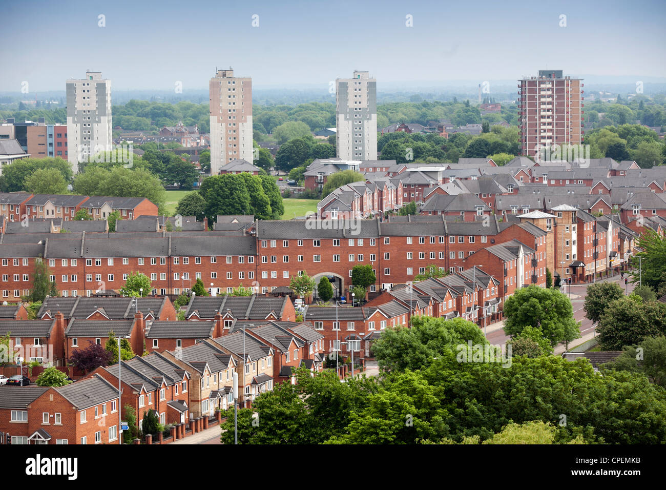 regeneration area Hulme a suburb of South Manchester Stock Photo Alamy