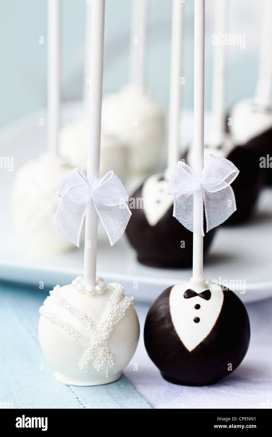 Wedding cake pops Stock Photo - Alamy