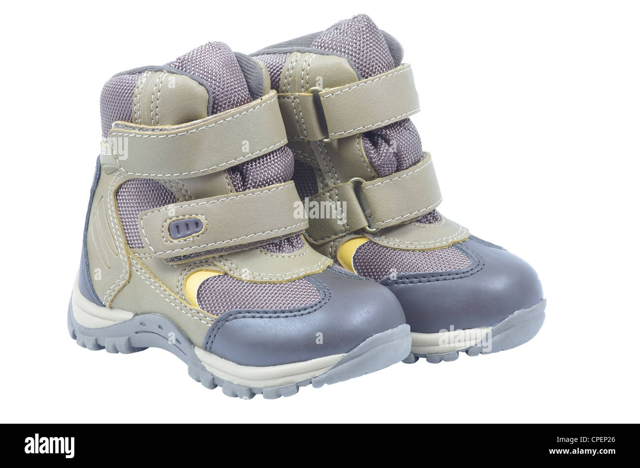 Boots for children isolated on white Stock Photo - Alamy