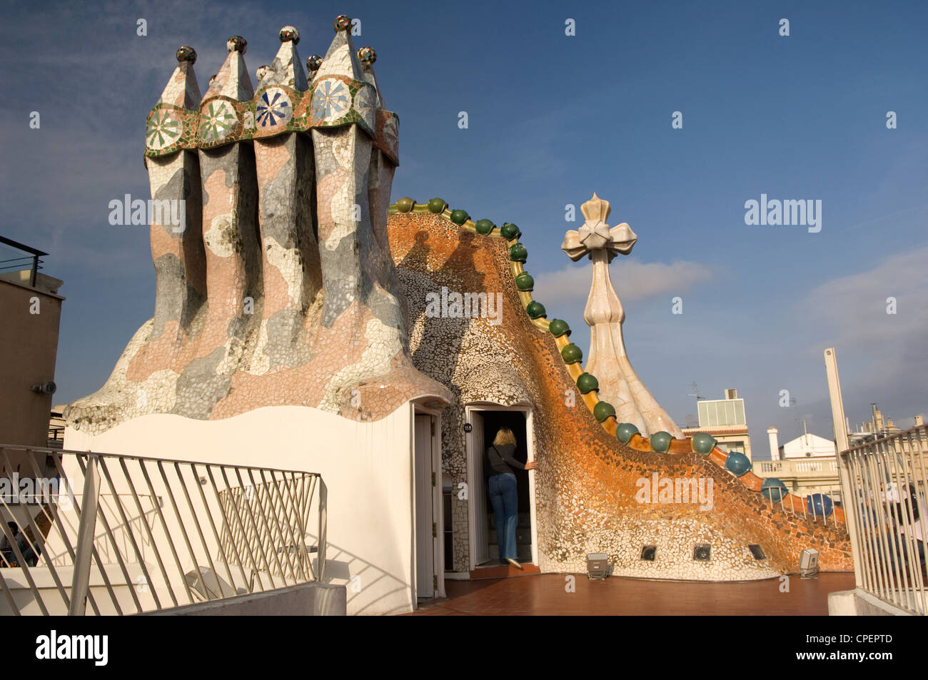 La Casa Milo, designed by Antoni Gaudi, Barcelona, Catalunya, Spain Stock Photo