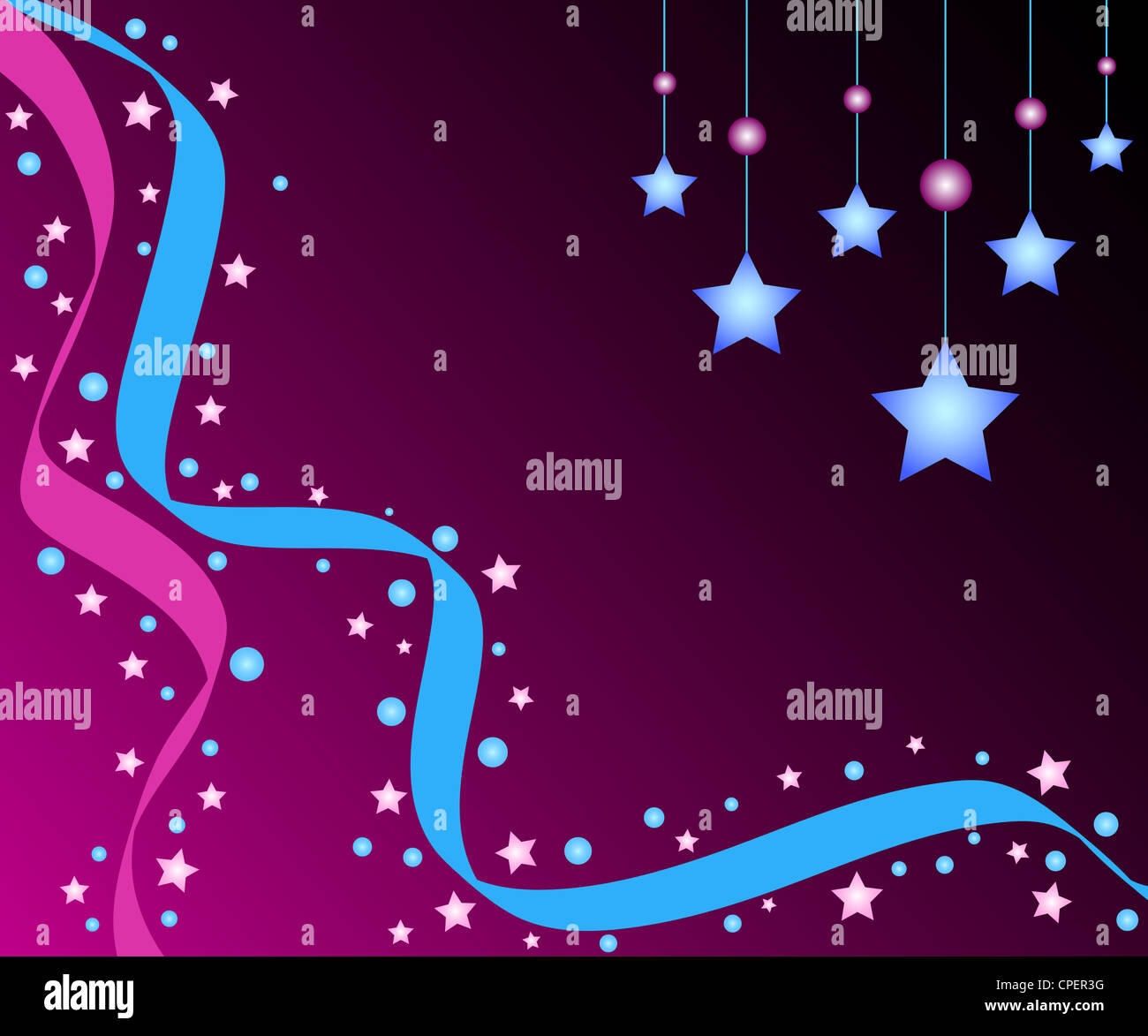 Sparkling stars decoration Stock Photo