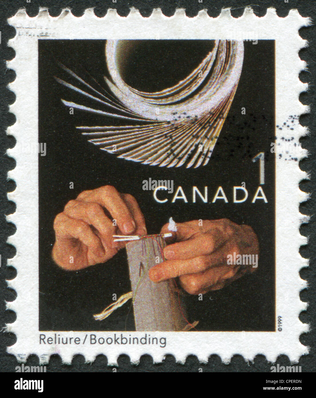 CANADA CIRCA 1999 Postage stamps printed in Canada, depicts Bookbinding, circa 1999 Stock