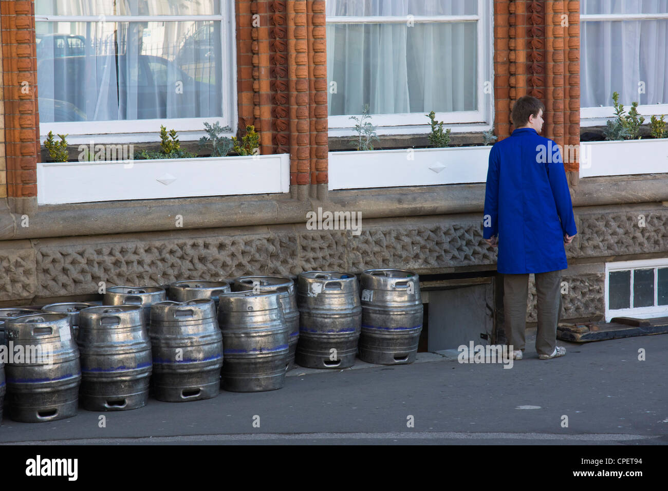 Scarborough, Yorkshire, UK - beer delivery to the Grand Hotel. Stock Photo