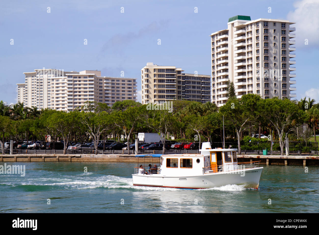 Boca Raton Florida Lake Boca Raton Spanish River Inlet highrise Stock