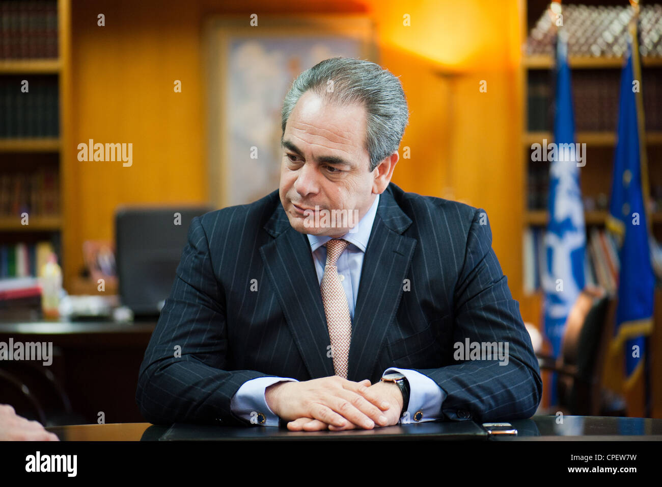 President of EBEA (Athens Chamber of Commerce & Industry) Mr. Konstantinos Michalos Stock Photo