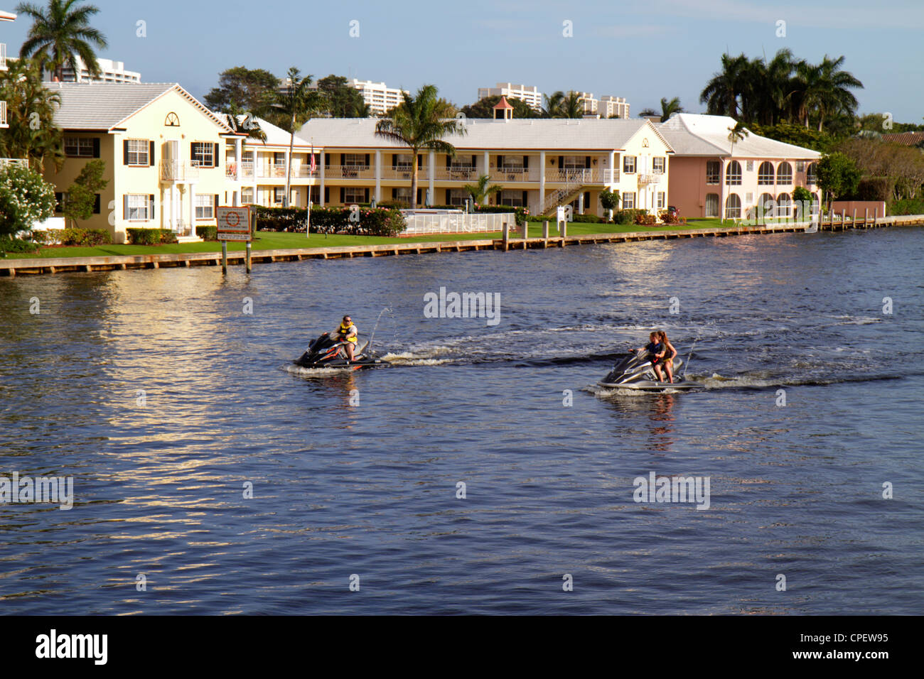 Boca Raton Florida,East Camino Real,Intracoastal Spanish River,waterfront condominium buildings