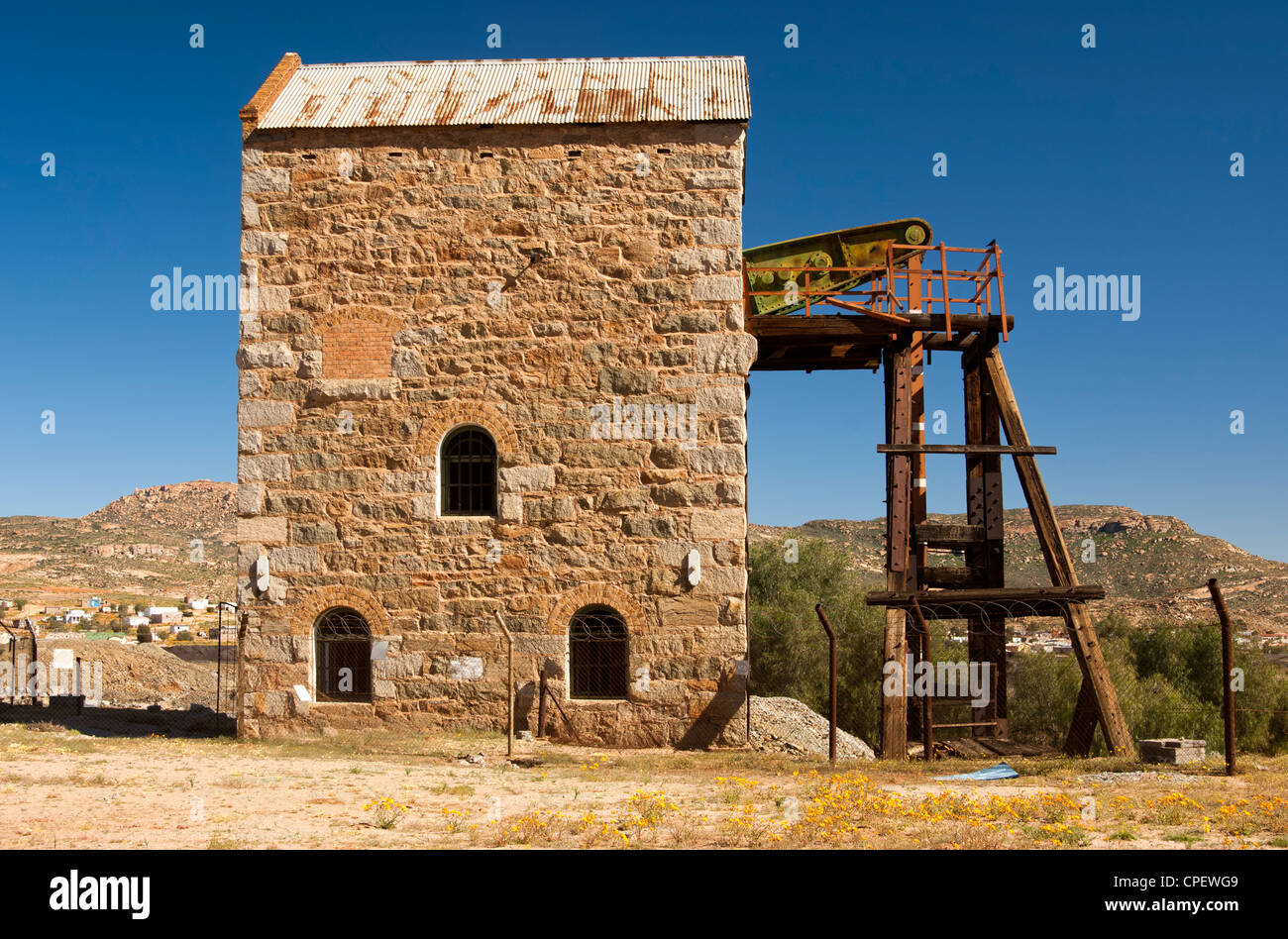 Cornish Engine Pump House of the abandoned copper mine in Okiep