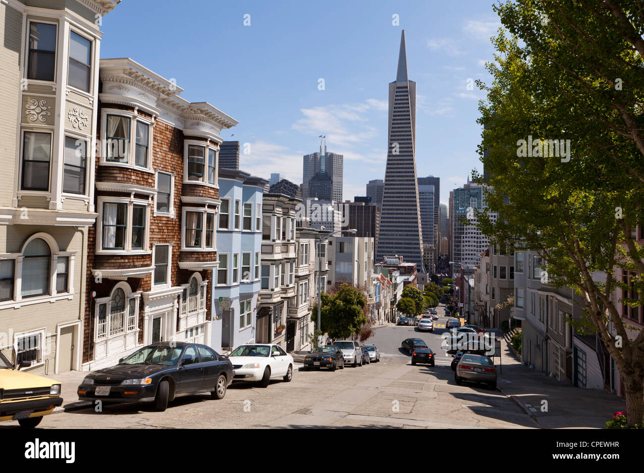 Transamerica building in the financial district of San Francisco, California Stock Photo