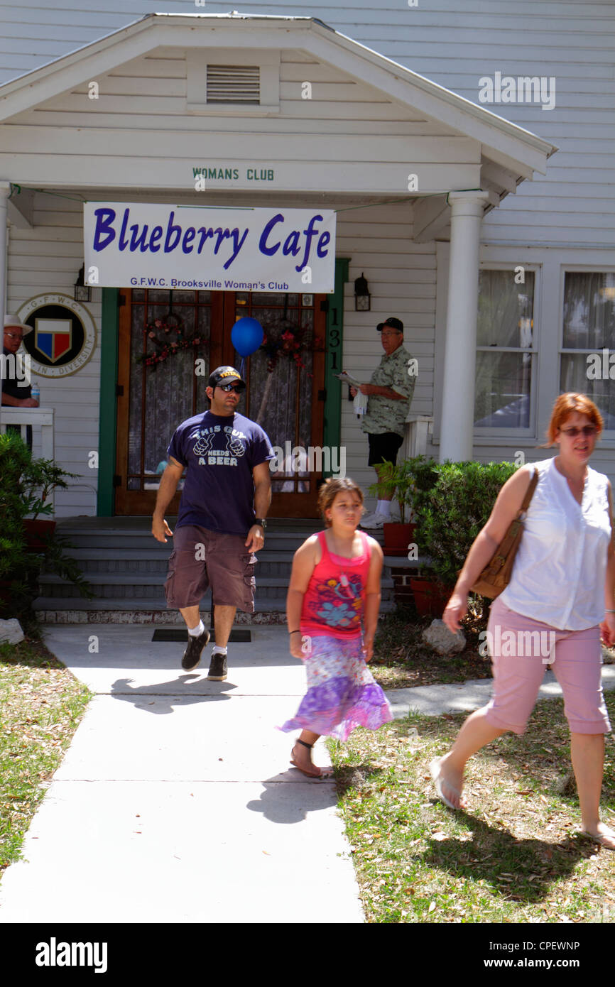 Florida Hernando County,Brooksville,Florida Blueberry Festival,event,Blueberry Cafe,woman's club,family families parent parents child children,adult a Stock Photo