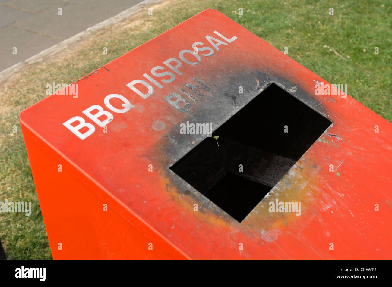BBQ Disposal Bin, Weymouth, Dorset, UK Stock Photo Alamy