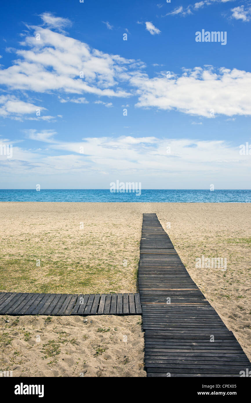 Wooden path on the beach hi-res stock photography and images - Alamy