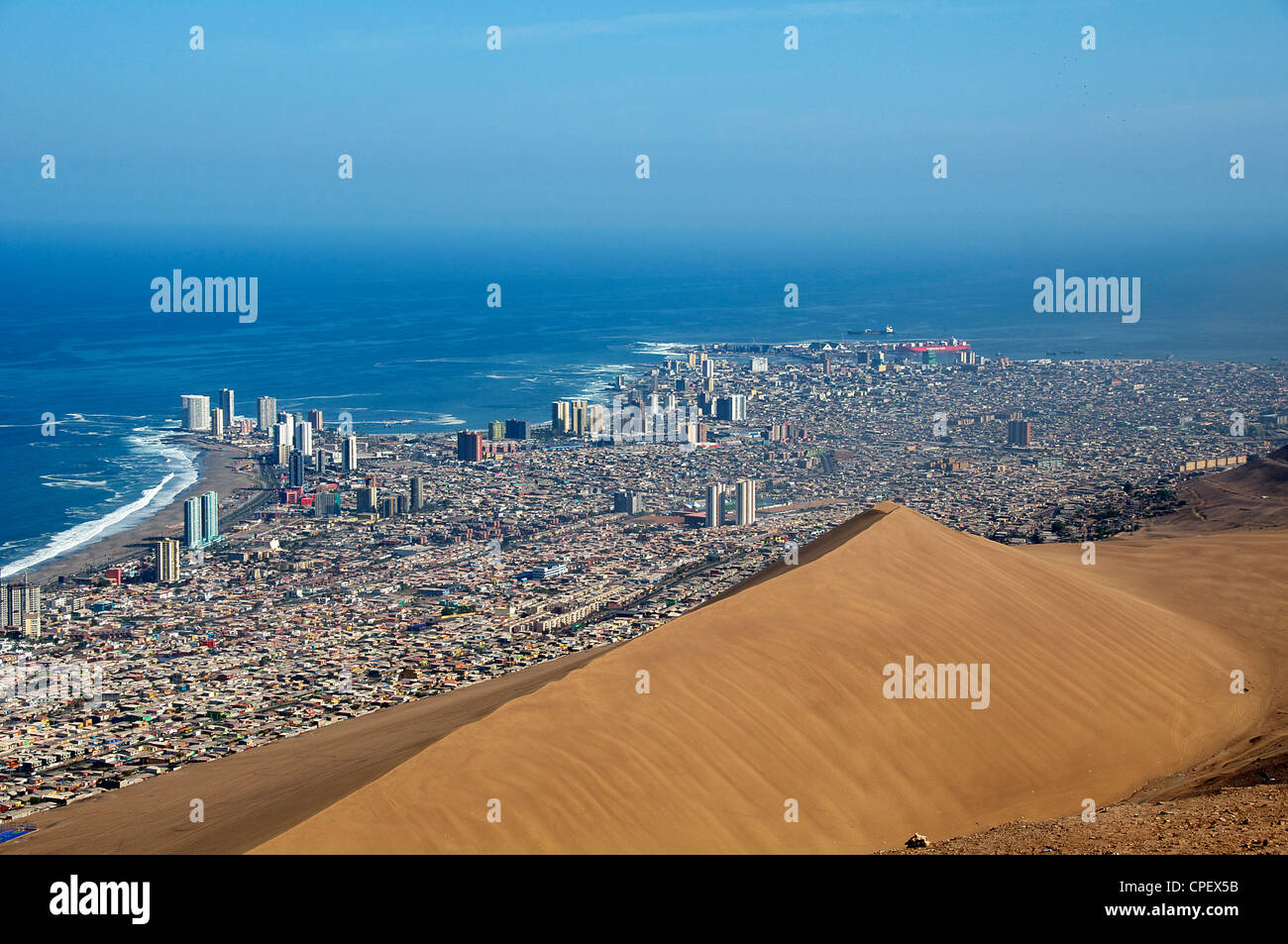 Birds-eye view Iquique Chile Stock Photo